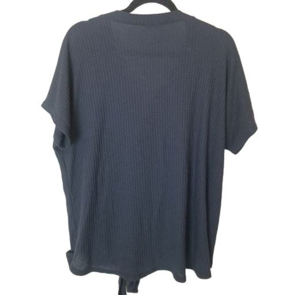 Torrid Womens 2X Navy Blue Short Sleeves Button Ti - Picture 8 of 9